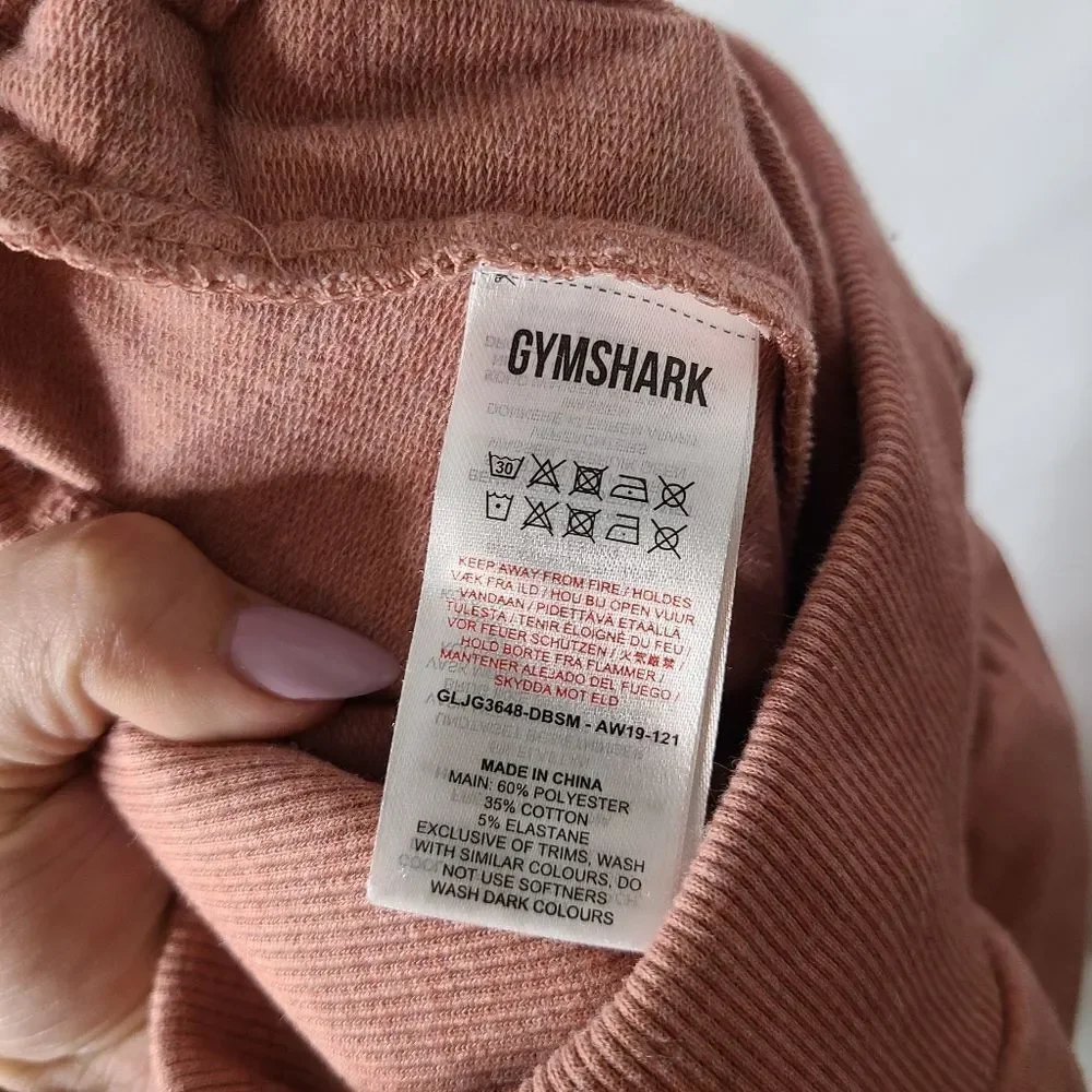 GymShark Ark High‎ Waisted Joggers in Deep Blush Marl Size Small